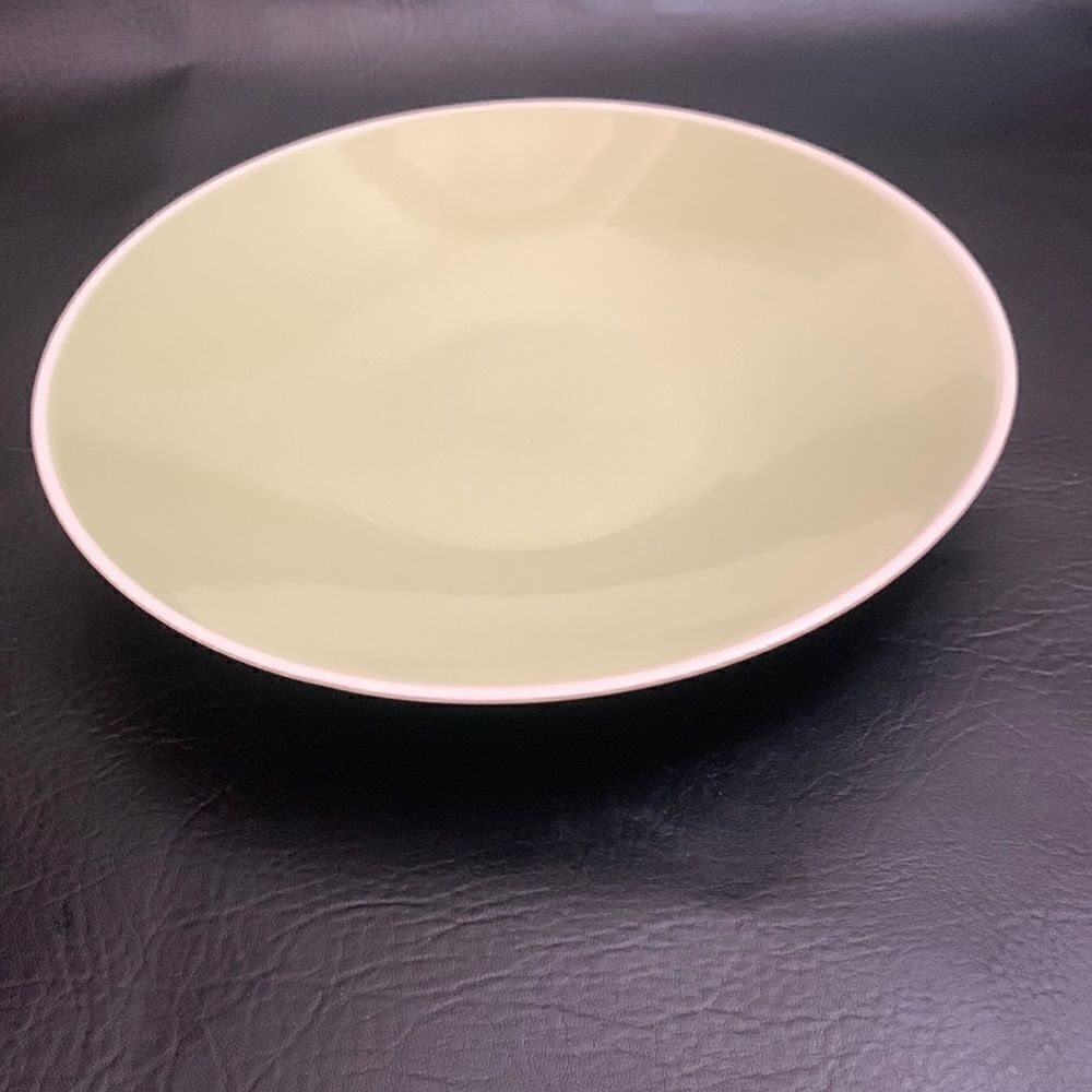 Home Thailand 9 Inches Round Mint Green White Natural Serving Bowl Platter Used